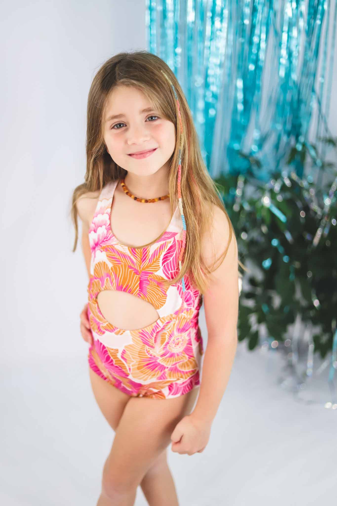 Mexican Floral Confetti One Piece Girl Bowfish Kids