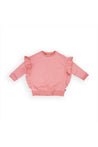 Carlijnq Pink Ruffled French Terry Sweater