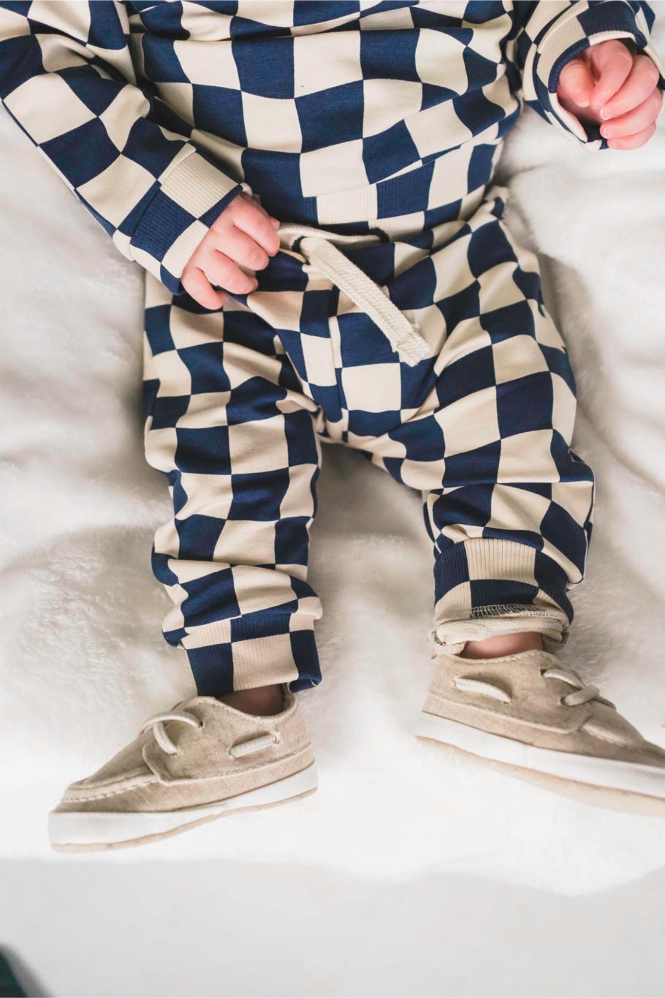 Baby Face Blue Checkered Sweatpant