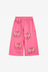 Mini Rodini Organic Hot Pink Cat Face Trouser