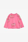 Mini Rodini Organic Hot Pink Cat Face Sweatshirt