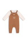 Viverano Organic Bear Knit Overall Set