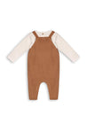 Viverano Organic Bear Knit Overall Set