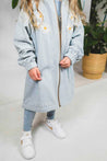 Tiny Whales Ash Denim Bloom Trench Jacket