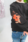 Baby Face Black Floral Crewneck