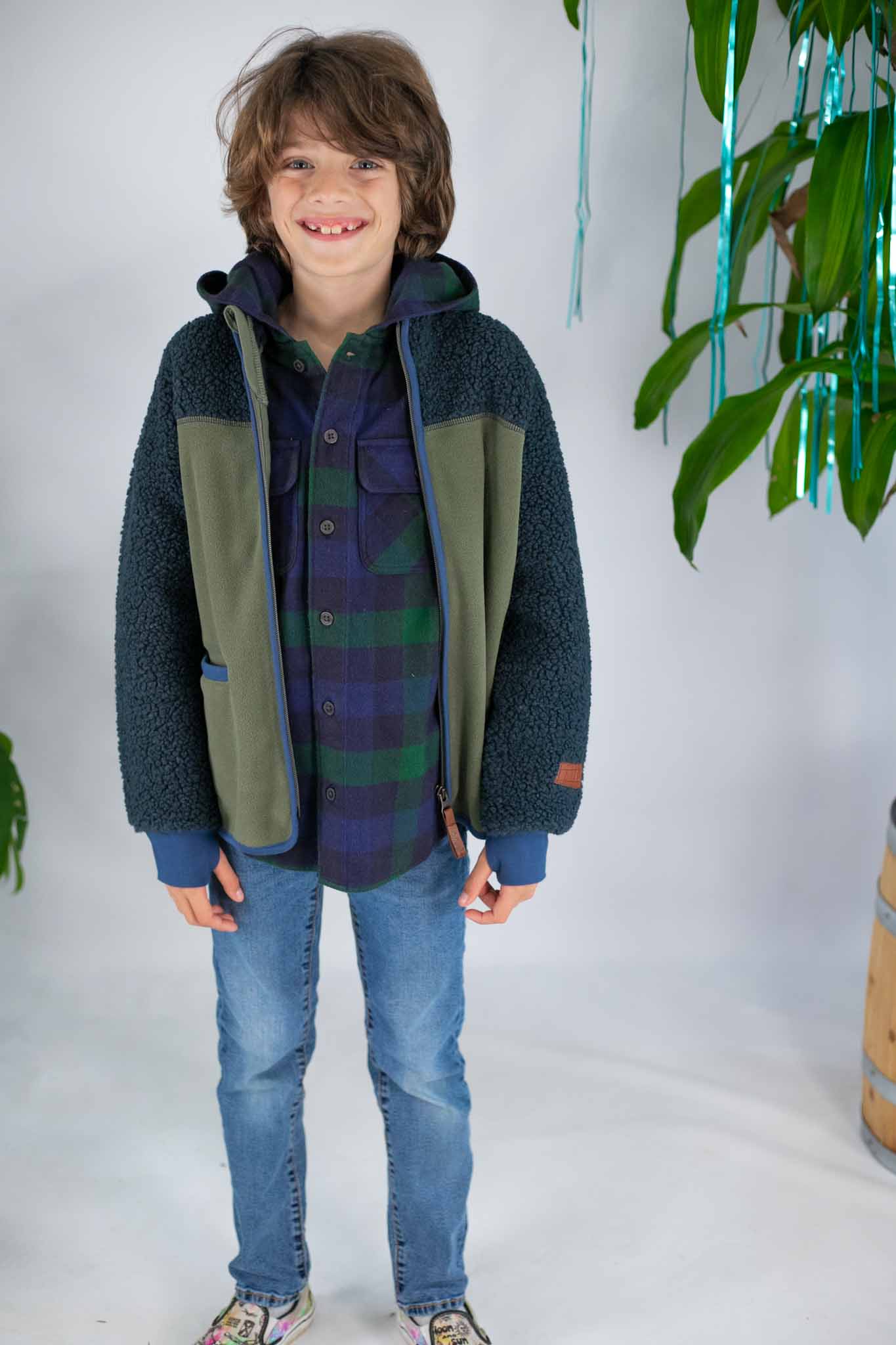 Ulani Dusty Green Fleece Kids – (Toddler Jacket Bowfish Boy)