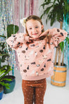 Walkiddy Cat Print Ruffle Sweatshirt