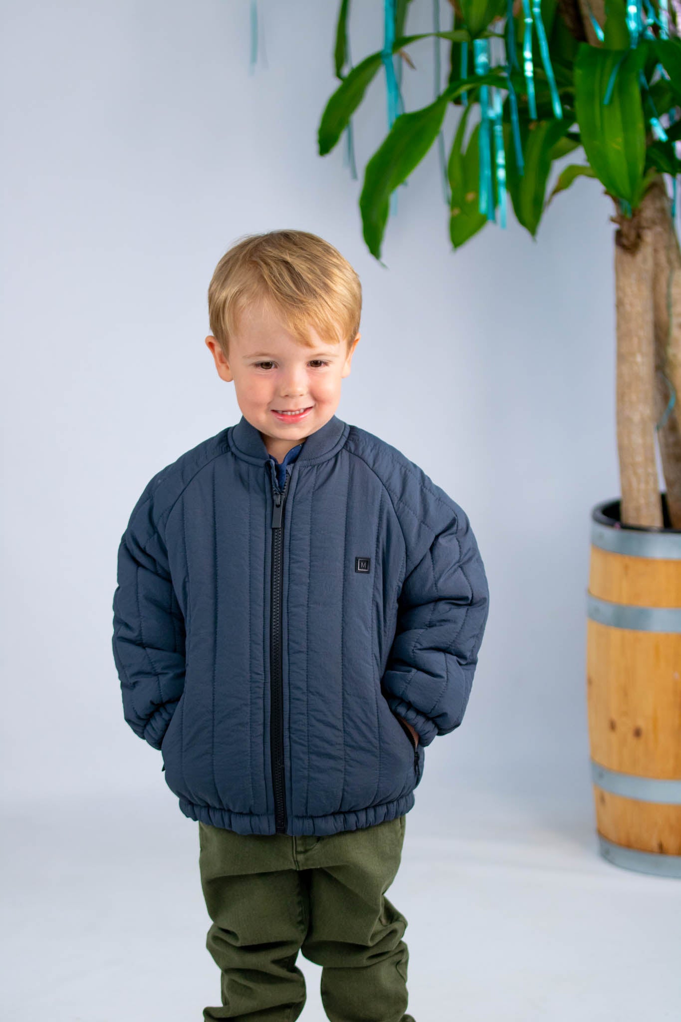 Charcoal Full Zip Padded Jacket (Toddler Boy)
