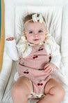 Viverano Cherry Embroidered Ruffle Romper Set