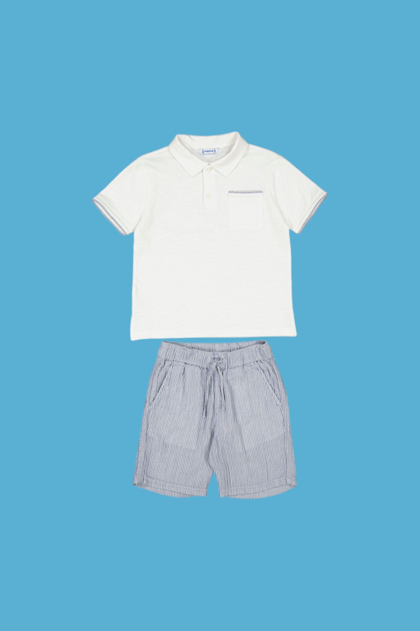 Mayoral Blue Polo Short Set