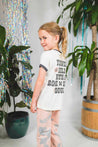 Tiny Whales Natural Black Flower Child Ringer Tee