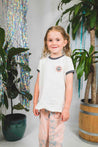 Tiny Whales Natural Black Flower Child Ringer Tee