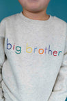 Sweet Olive Street Hand Embroidered Cream Embroidered Big Brother Sweatshirt