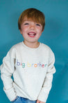 Sweet Olive Street Hand Embroidered Cream Embroidered Big Brother Sweatshirt