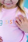 Sweet Olive Street Pink Embroidered Big Sister Sweatshirt